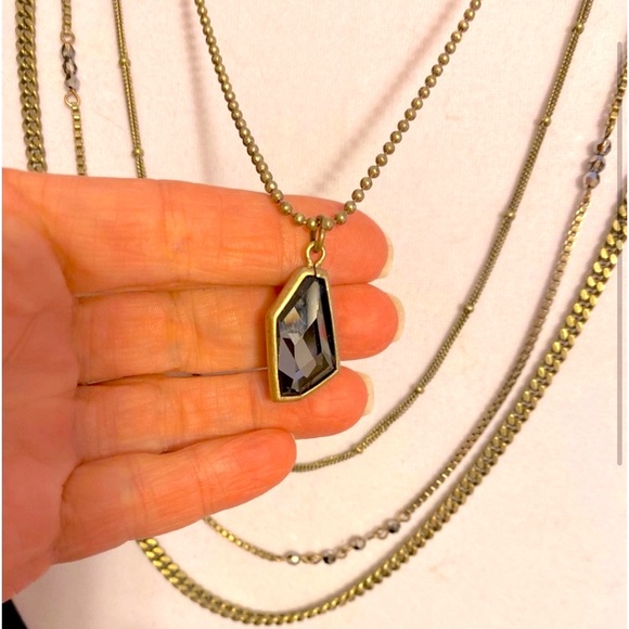 Silpada Vintage Antique Brass, Swarovski Crystals Necklace - Picture 4 of 4